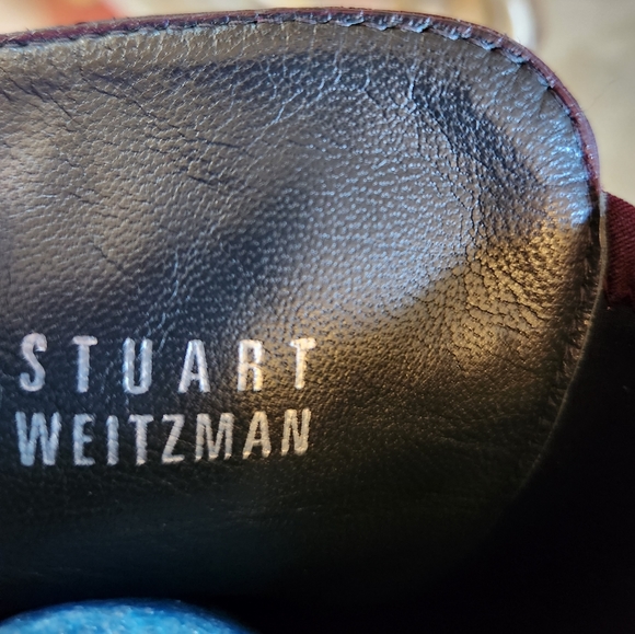 STUART WEITZMAN Merlot Wine Suede Knee High 2" Heel Slip On Elastic Back Boots 9 - Picture 10 of 15